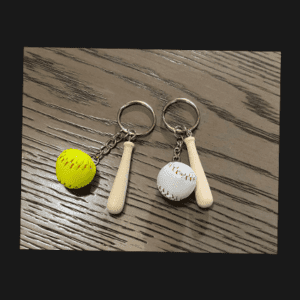 Baseball, softball keychain